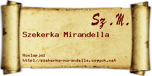 Szekerka Mirandella névjegykártya